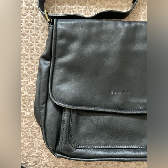 Giudi Italian Leather Brown Crossbody Shoulder Bag, leather  bag, vintage bag - Picture 2 of 14